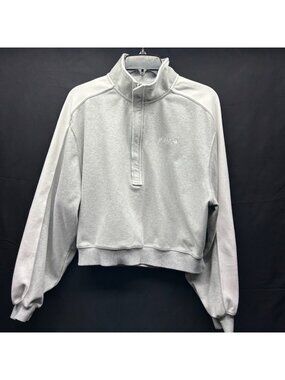 Ptula Womens Gray Half-Zip Pullover Sweatshirt Small